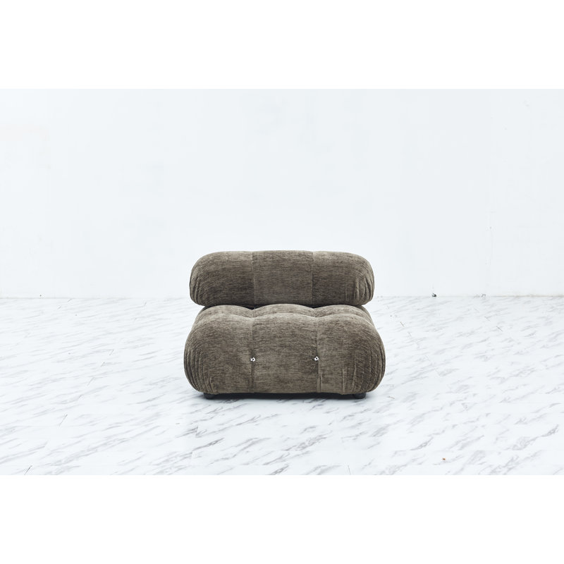 Zaleigh Upholstered Slipper Chair, Brown 100% Polyester