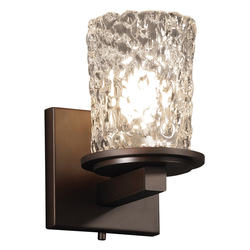 Leroux Glass Armed Sconce, Dark Bronze, Amber