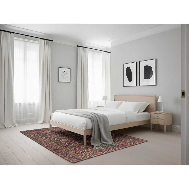 Tapis rouge/bleu traditionnel Bazeley, Rectangle 5 pi x 7 pi