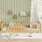 Kolia Twin Kids Rubberwood Floor Platforms Bed With Fence-1480170882