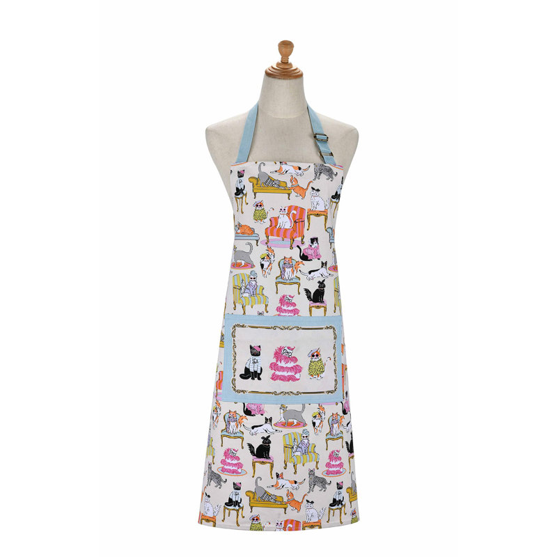 Cool Cats Animal Print Cotton Bib Apron