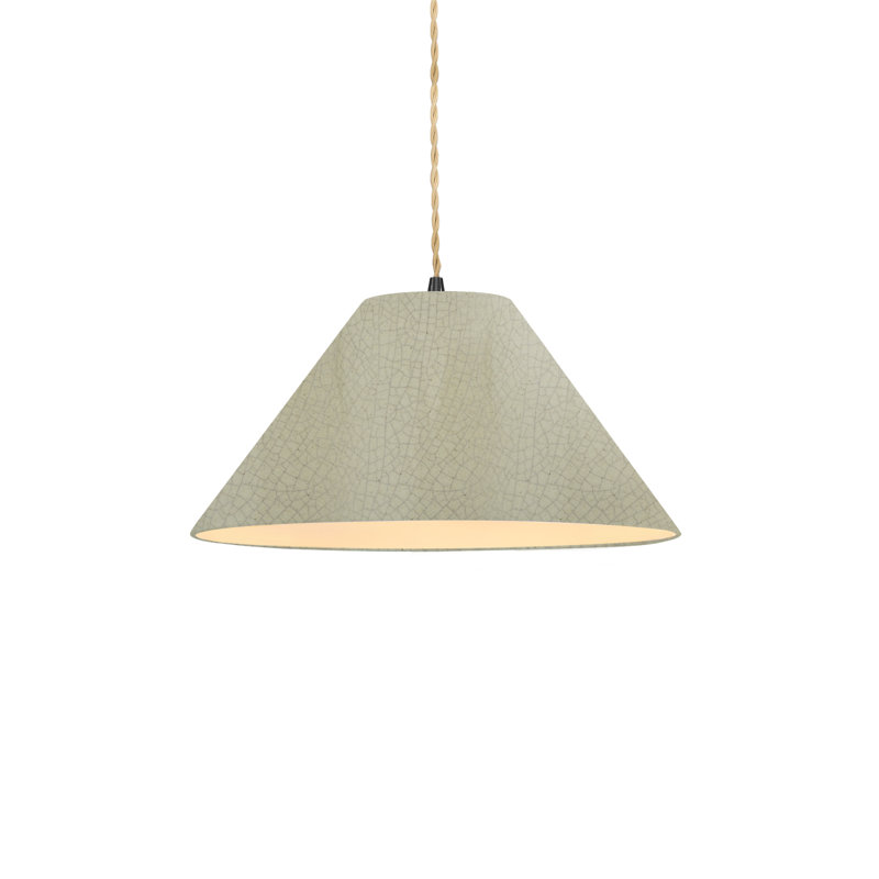 Radiance - luminaire suspendu 1 lumière Avola - vert céladon craquelé - noir mat - l 11 po x H 5,5 po - ampoule remplaçable - cordon torsadé beige
