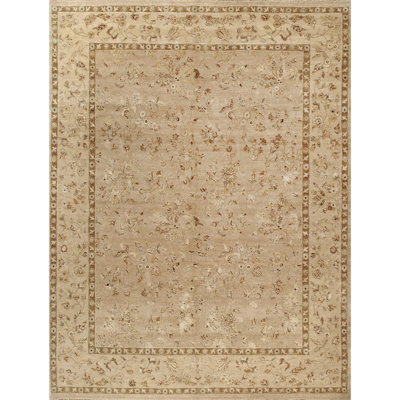 Hand Knotted Oriental Area Rug in Cream/Ivory