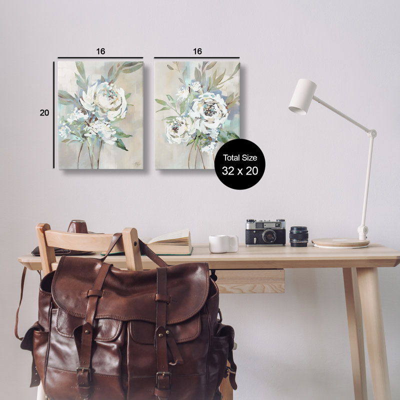  Ensemble de 2 reproductions d'art sur toile "Antique Rose Bundles" par Nina Blue, H 20 po x l 16 po