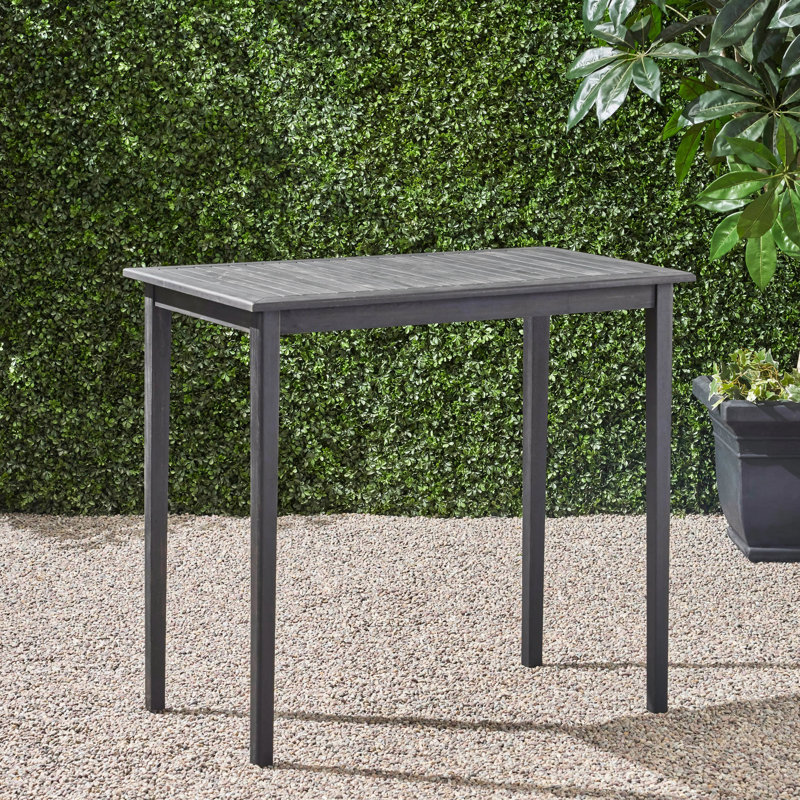 Table de bar en bois gris foncé, mobilier de jardin minimaliste, hauteur 101,6 cm (40 po), charme extérieur, 104 cm (41 po)