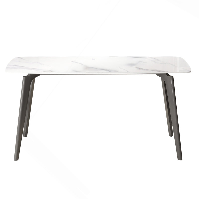 Table de salle à manger 62,99 po Modern Stone, Blanc