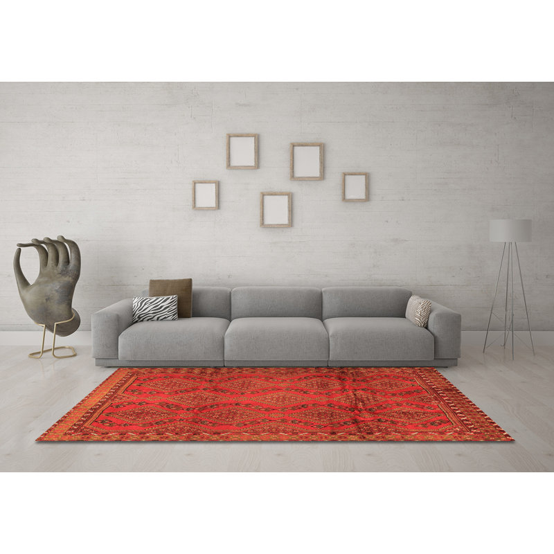 Maiza Performance Oriental Indoor Rug, Square 5'