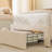 Twin Bed Frame with Under-Bed Drawer, Upholstered Platform Bed with Wave Headboard for Kids/Girls-1539549561-1539549567