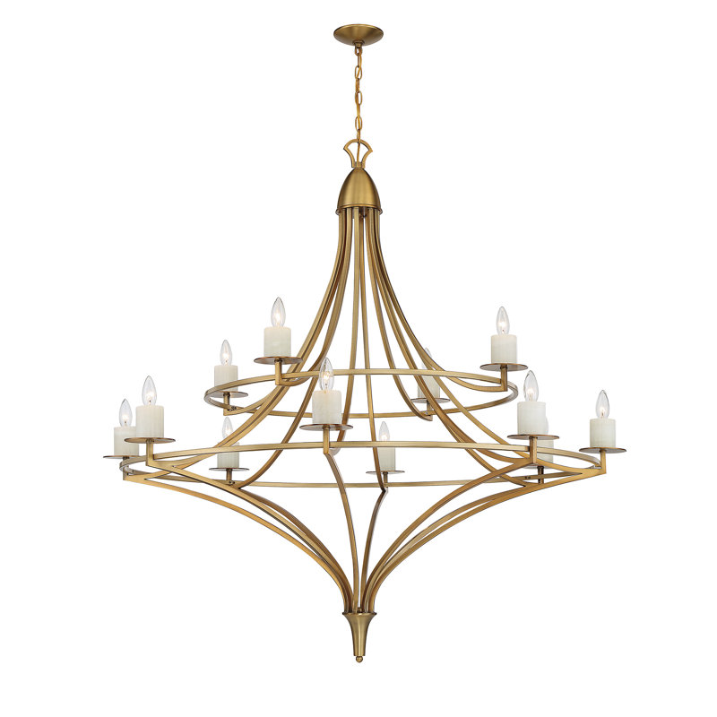 Lustre 12 lumières Savoy House, Laiton