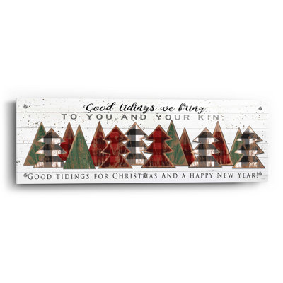 «Good Tidings Plaid Trees» par Cindy Jacobs - impression sans cadre