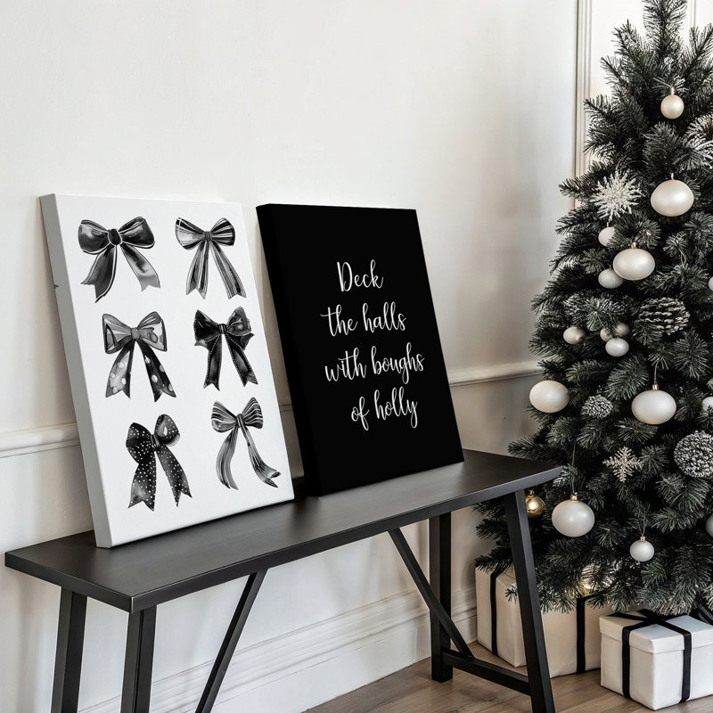 Ensemble de 2 impressions sur toile Black Tie Christmas, Toile tendue, Toile tendue, H 13 po x l 40 po