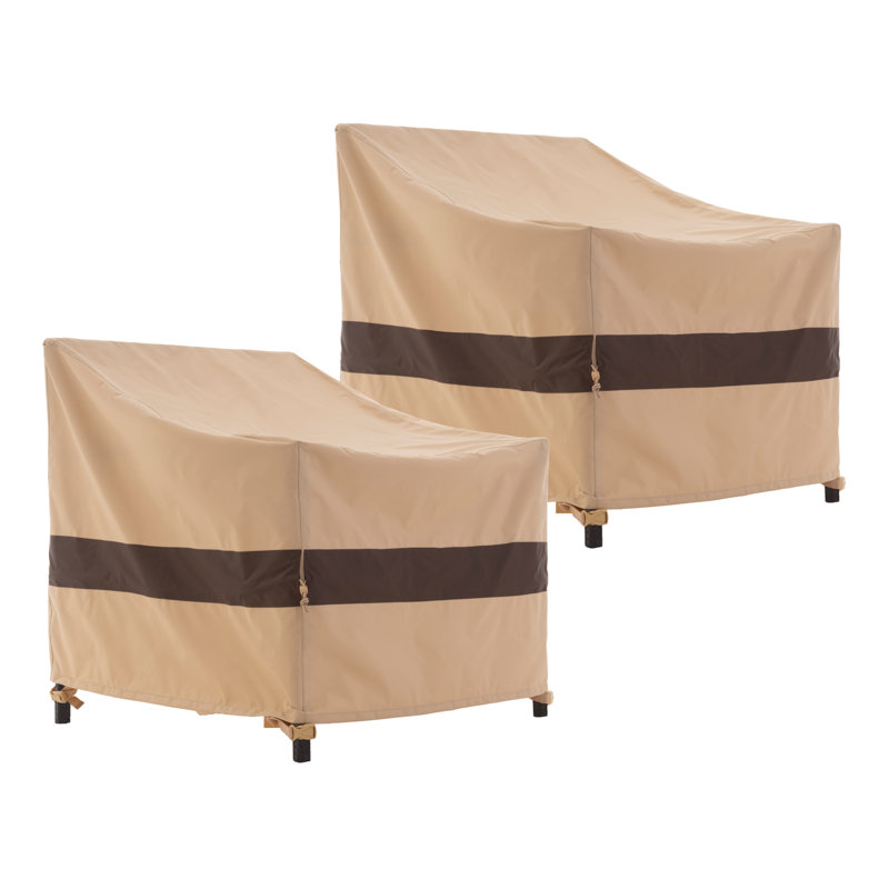 Housses de patio imperméables, l 29 po x P 30 po x H 36/26 po, anti-déchirure robuste, garantie de 3 ans, Beige / café