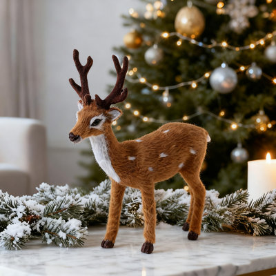 Ornement en forme de wapiti de Noël, 25 cm de haut, utilisé pour Noël. Ornement réaliste en forme d'élan, utilisé pour la décoration intérieure, la décoration de jardin et les accessoires de photographie