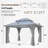Patio Gazebo Double Roof with Steel Frame, Polycarbonate Hardtop Aluminum Gazebo-109242041