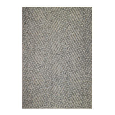 Contemporary Geometric High-Low Performance Indoor/Outdoor Area Rug