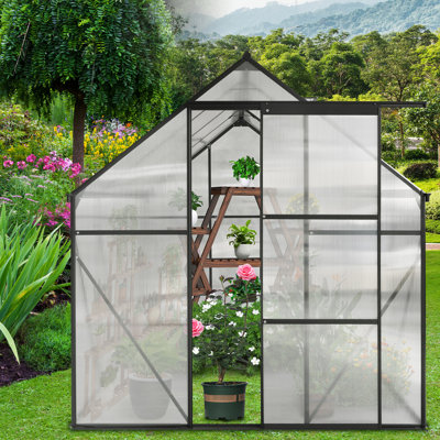 Serre extérieure 6 x 12 pi - Polycarbonate avec base et bloc galvanisés pour utilisation