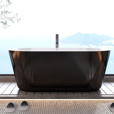 59" Freestanding Bathtub with Drain in Chrome, cUPC Certified,  for Your Bathroom