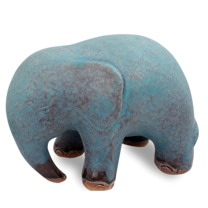 Figurine en céramique glaçage marbré Rami