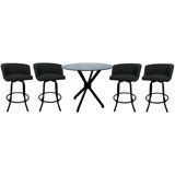 4 - Person Glass Top Four Leg Dining Set