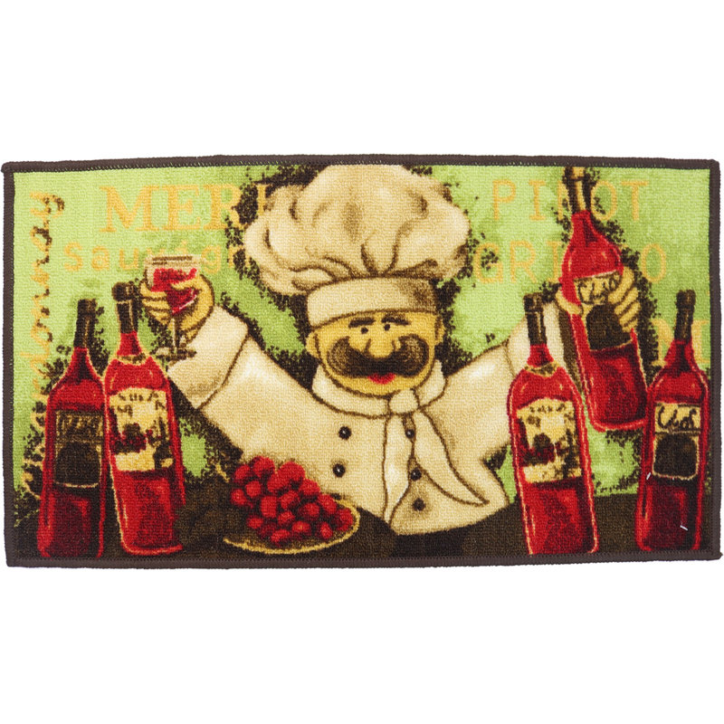 Non-Slip Rectangular Chef Printed Kitchen Mat