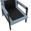 Chaise rembourrée en chenille bleue Mid-Century moderne - rembourrage généreux, fabrication en bois, dossier amovible pour une utilisation polyvalente-433545774