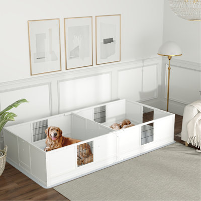 Cage de maternité Canine - ventilée, spacieuse, boîte de soutien pour chien de grande taille 96 po x 47 po x L 96,1 po x l 47,2 po x H 18,9 po