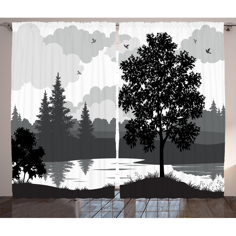 Bolen Semi Sheer Curtain Pair, 54" W x 108" L