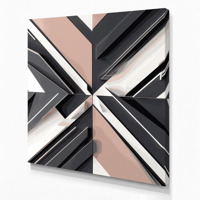 «Geometric Abstraction 99», art mural sur toile grise, H 12 po x l 12 po