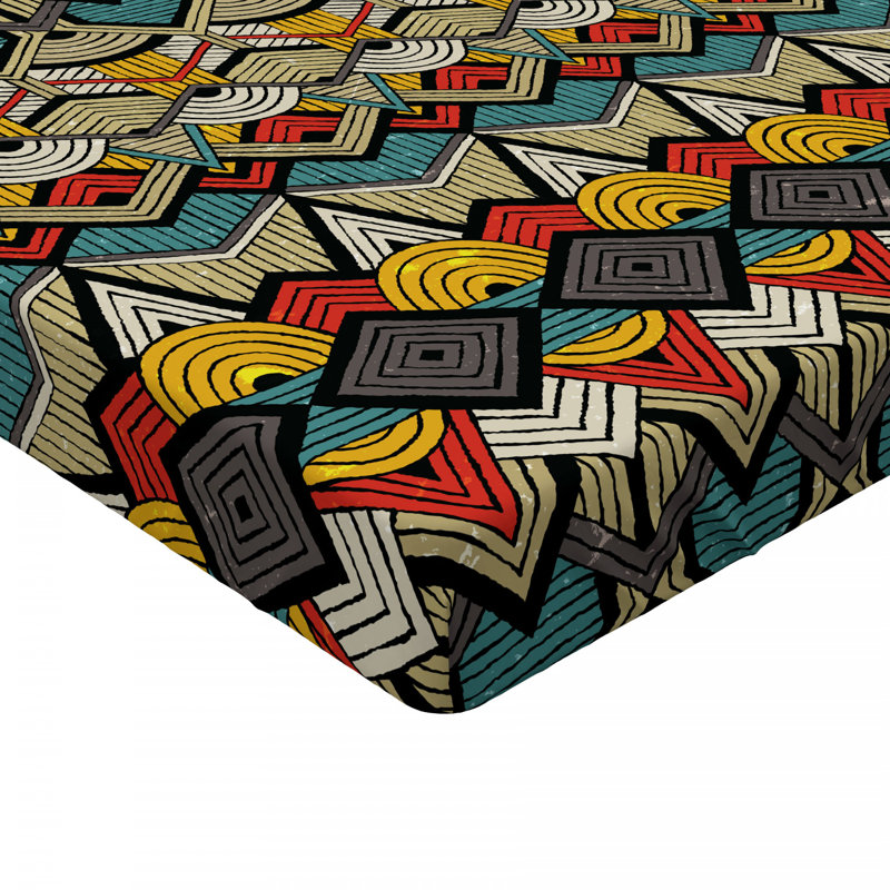 Microfiber Geometric Fitted Sheet, Twin XL Fitted Sheet