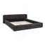 Grand cadre de lit tapissier grand avec tissu épais, lit plateforme grand format en chenille avec tête de lit et cadre uni - GRIS FONCÉ (87 po x 67 po x 23,5 po)-1040104399