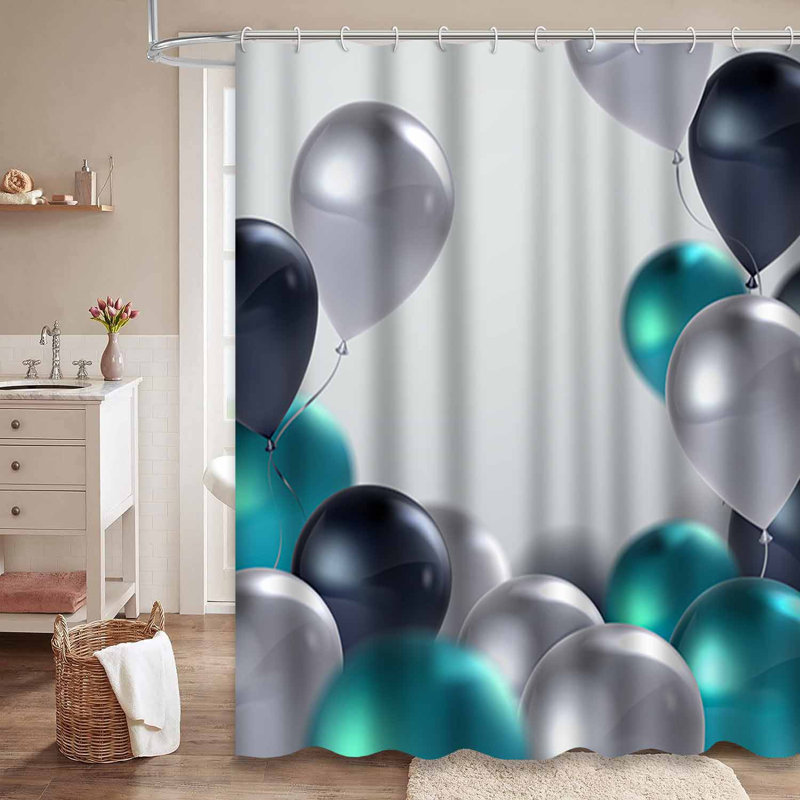 Rideau de douche Festive Ballons, L 72 po x l 78 po