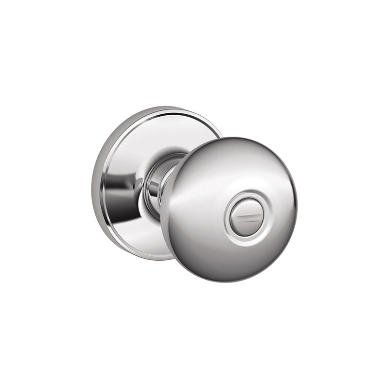 Stratus Knob Bed and Bath Lock, Bright Chrome
