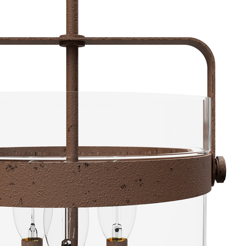  3 - Light Urn Pendant, Textured Rust