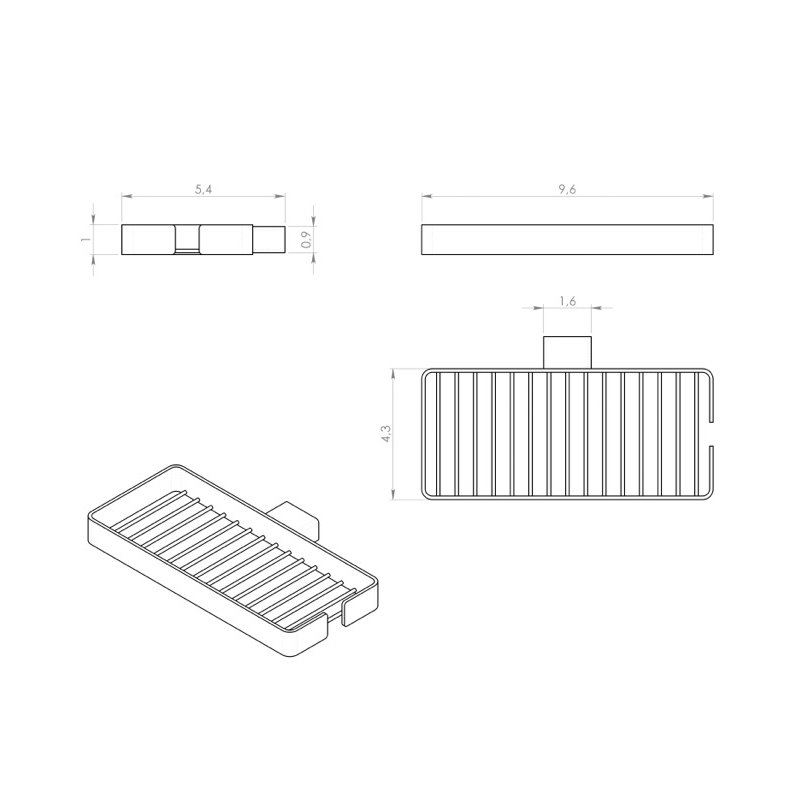 Plat à savon de douche Leverette, Chrome