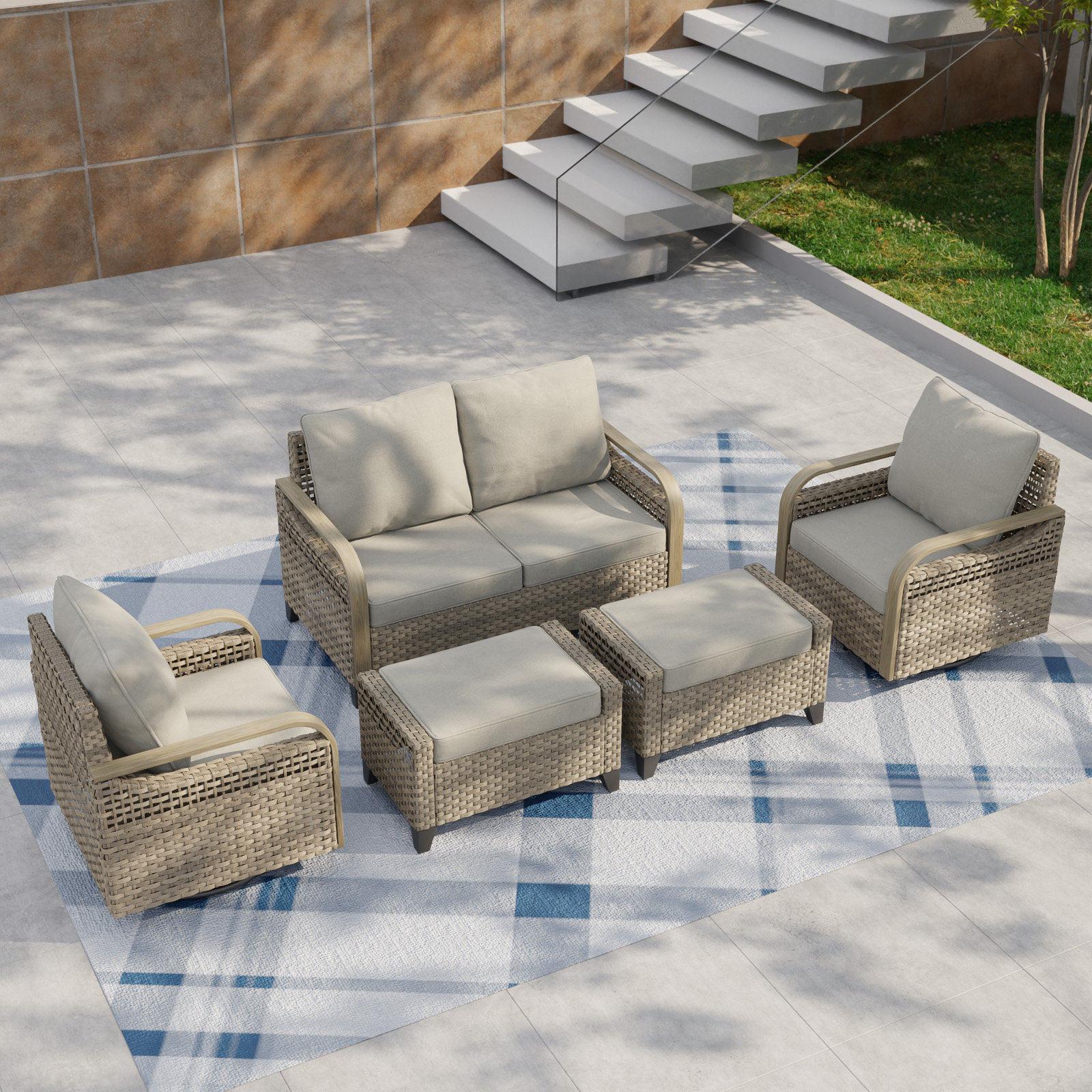 EAGLE PEAK 4 Person Outdoor Seating Group with Cushions Wayfair