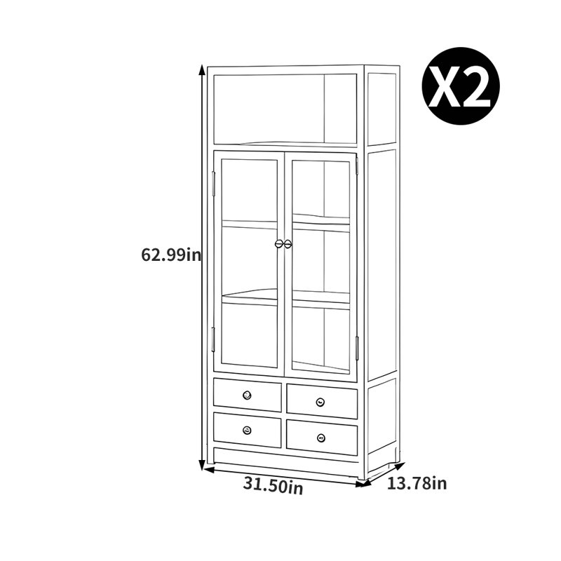 Krahmer, (4 tablettes) H 62,99 po x l 31,5 po x P 13,78 po