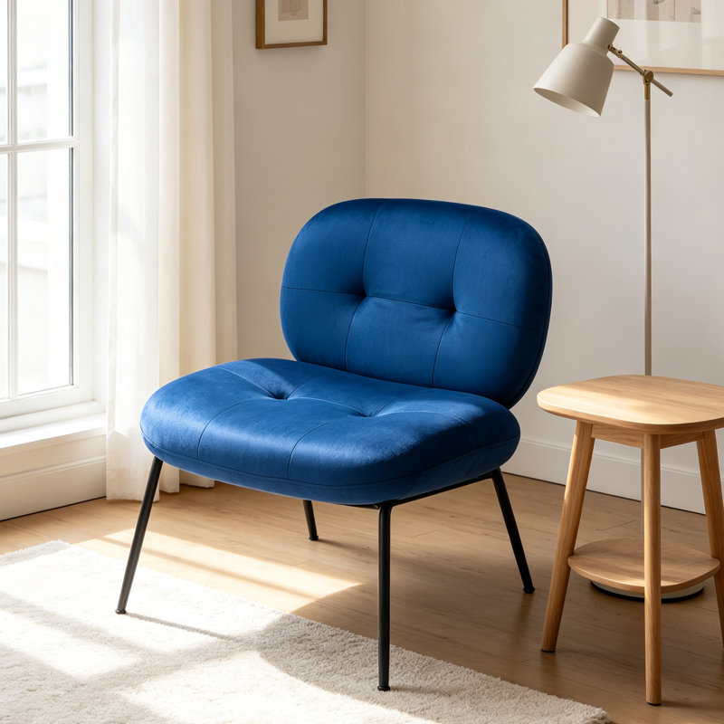 Velvet Accent Chair, Blue Velvet