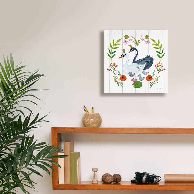Toile épique «Swan Love 4» par Farida Zaman, graffiti épique, 12 po x 12 po, H 12 po x l 12 po