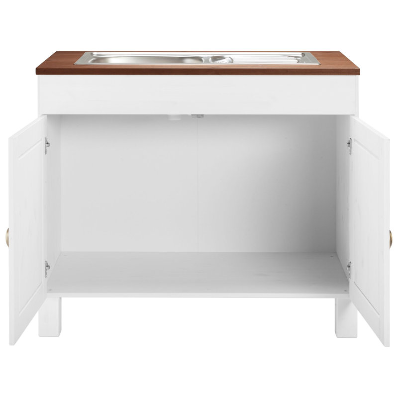 Edgarton 100cm Single Bathroom Vanity Base Only, White