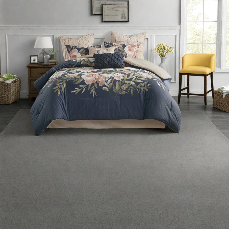 Ensembles de literie en coton de qualité supérieure, édredon bleu marine à motif floral pour les chambres élégantes
