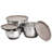 Martha Stewart 3 Piece Stainless Steel Mixing Bowl Set With Lids In Taupe