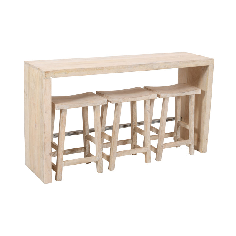 Daisjah 3 - Person Solid Wood Solid Wood Top Open Dining Set