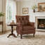 Fauteuil d'appoint Redi 29,5 po (75 cm) de largeur en cuir véritable avec dossier capitonné, idéal pour le salon, la chambre ou le bureau.-129161159