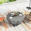 Table basse d'extérieur moderne et imperméable - Conception en ciment MgO durable pour la terrasse, le jardin, la cour et le salon - Finition grise résistante aux intempéries