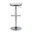 Tabouret de bar contemporain réglable en chrome et filet blanc