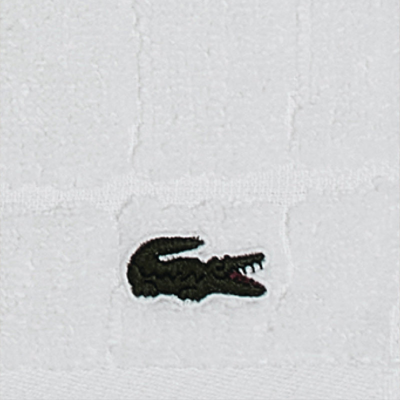 Débarbouillette 100% coton jacquard Lacoste, Blanc, Essuie-mains - 1 pièce