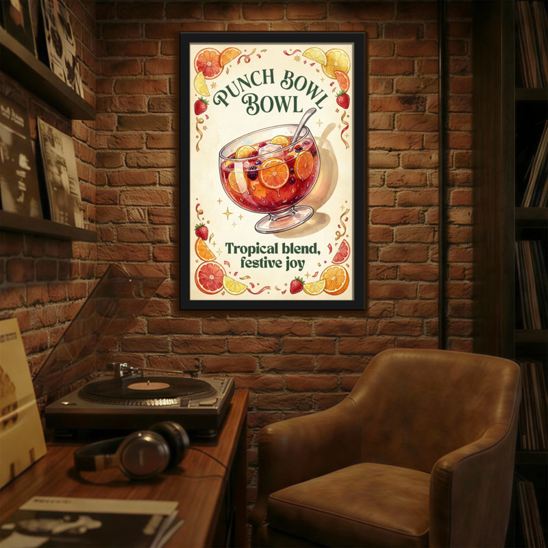 Fashion Punch Bowl, mélange tropical, festive, joie, fruits, agrumes et fraises, H 18 po x l 12 po
