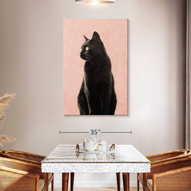 Brampt Black Cat Peach, 48" H x 32" W