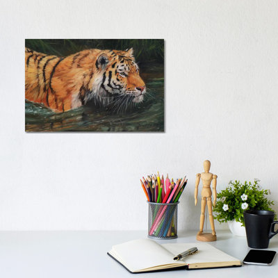 Amur Tiger River by David Stribbling - No Frame Gallery-Wrapped Canvas Giclée on Canvas