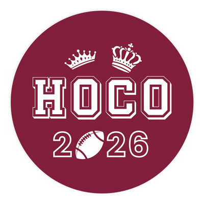 Autocollants HOCO, motif de couronne de football bourgogne et blanc, fête de retour et cadeaux de Scrapbook